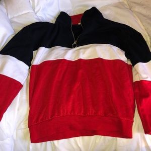 Zip up crew neck